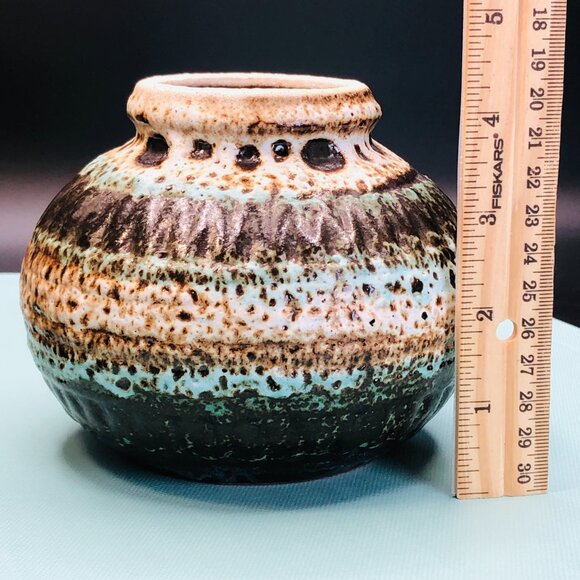 Vintage 60s West Germany Pottery CARSTENS TONNIESHOF Rose Bowl Vase -Redware - Picture 10 of 10